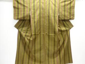 縞織り出し手織り紬着物アンサンブル・道中着セット